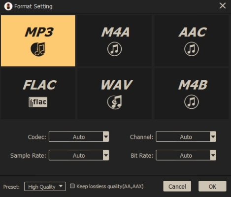 set output format
